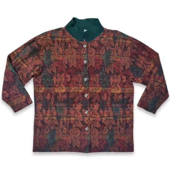 VINTAGE EXPRESS TRICOT BUTTON DOWN SWEATER - Picture 1 of 4